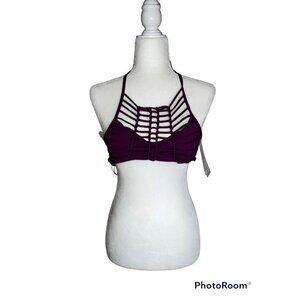 Becca Swimwear swim suit Bikini Top Eggplant Purple Small $78 1D
